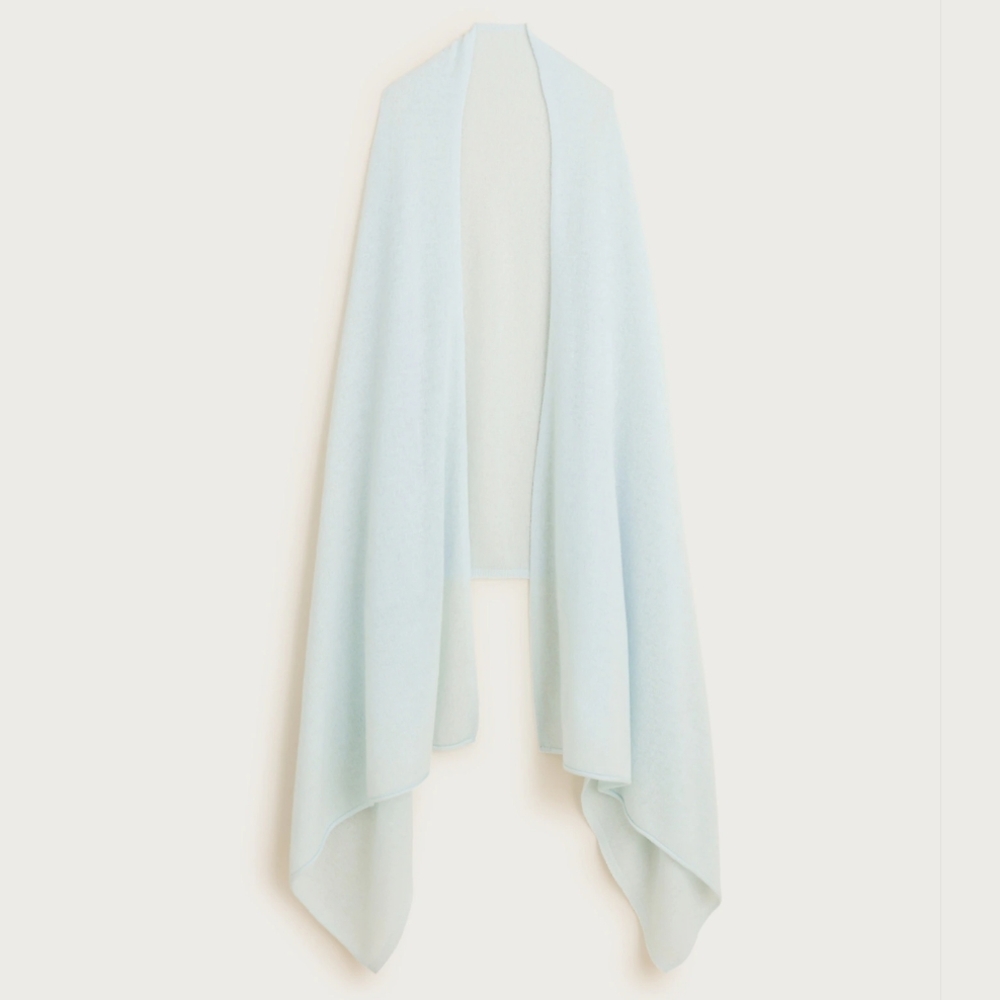 NWOT- J. Crew Oversized Cashmere Wrap - Light Blue/ Green